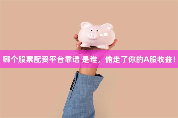 哪个股票配资平台靠谱 是谁，偷走了你的A股收益！