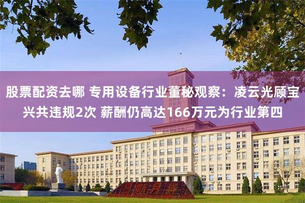股票配资去哪 专用设备行业董秘观察：凌云光顾宝兴共违规2次 薪酬仍高达166万元为行业第四