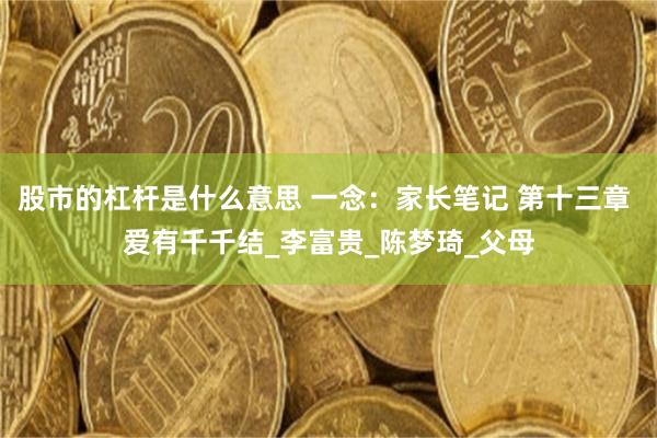 股市的杠杆是什么意思 一念：家长笔记 第十三章 爱有千千结_李富贵_陈梦琦_父母